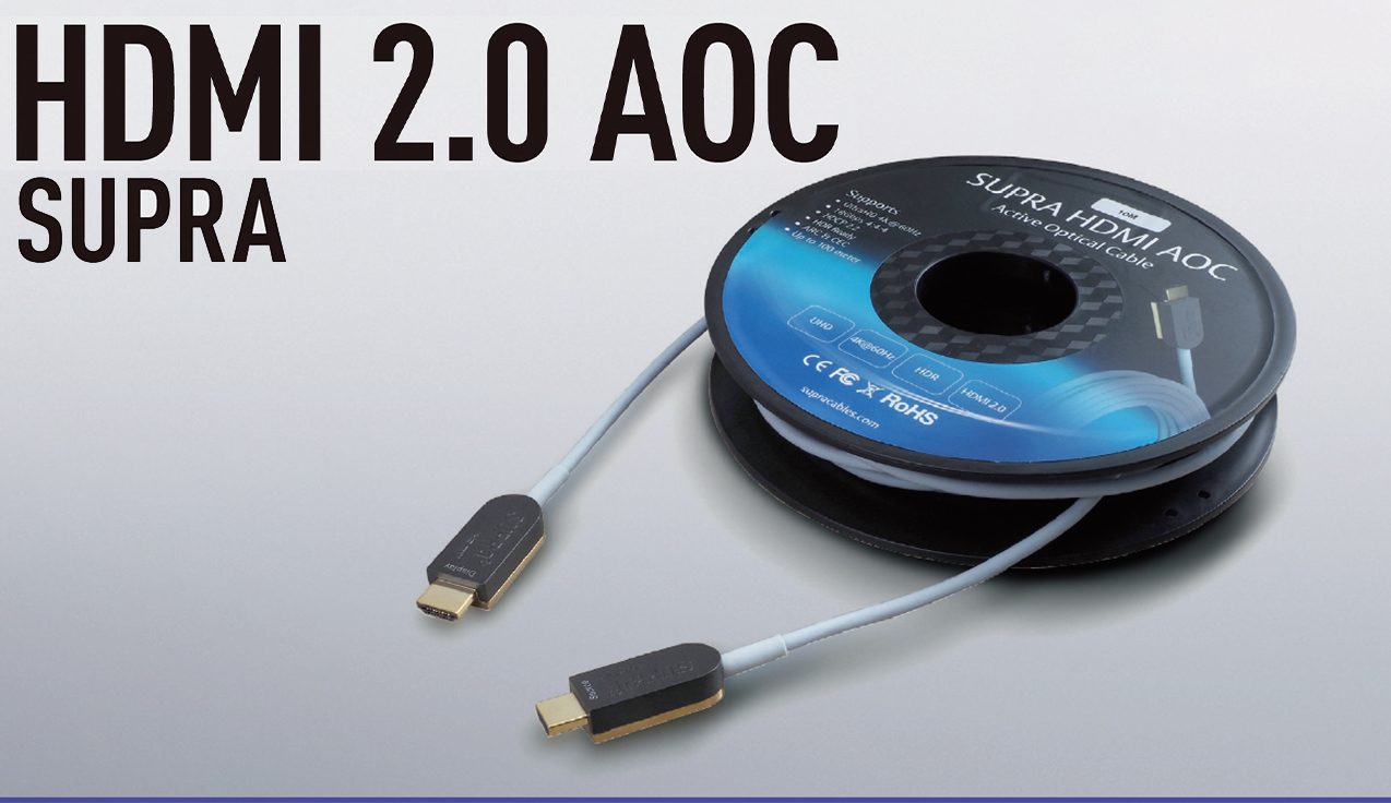 ホームシアターに絶好のHDMIケーブルSUPRA「HDMI 2.0 AOC