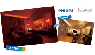 照明の色が映像と音にシンクロして変化<br>Philips Hueでホームシアターをグレードアップ